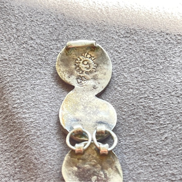 Vintage Taxco Signed Abalone S-Link Sterling Silver Bracelet - Picture 7 of 9